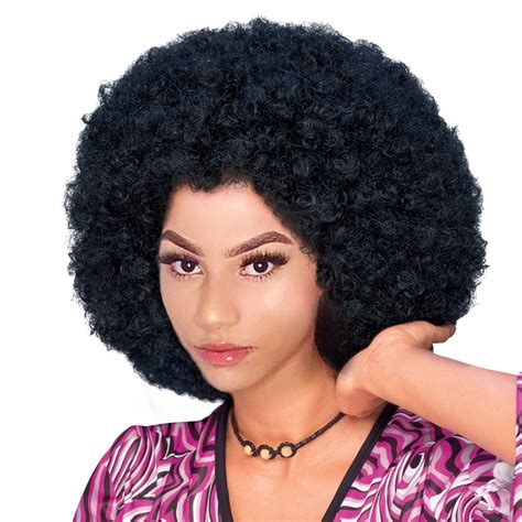 S Afro Wig Big Curly Hair Synthetic Retro Cosplay Wigs For Women And Men Black Hair Fluffy