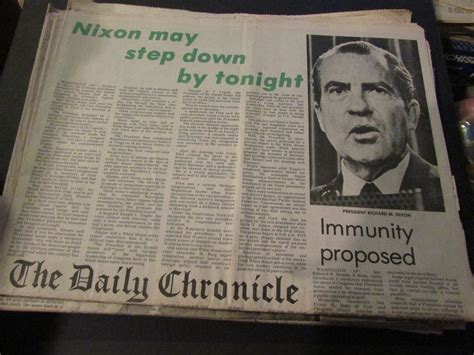 The Daily Chronicle ~ Nixon May Step Down By Tonight August 8 1974