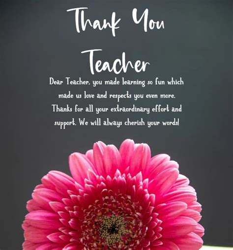 Thank You Teacher Quotes Message For Teacher Teacher Thank You