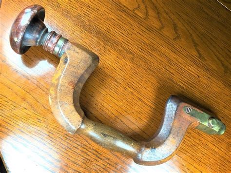 Antique Henry Brown Bit Brace Drill Carpentry Tool Wood Brass Etsy