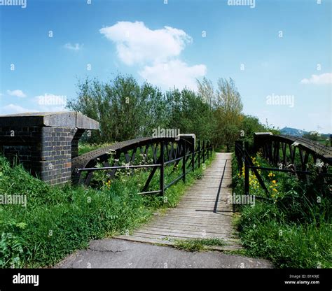 An old railway bridge over the River Brue in the Somerset 