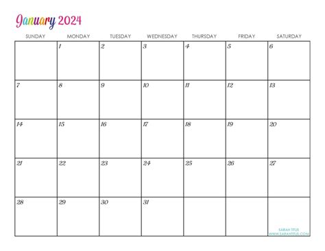 Cute 2024 Monthly Calendar Printable Ailee Sherline
