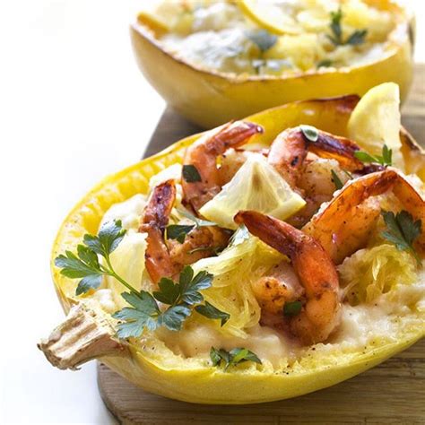 Creamy Spaghetti Squash With Shrimp Scampi By Wifemamafoodie Quick