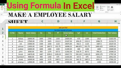 How To Make A Salary Sheet In Microsoft Excel Payroll Digital