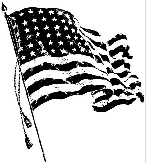 American Flag Graphic Black And White Clip Art Library