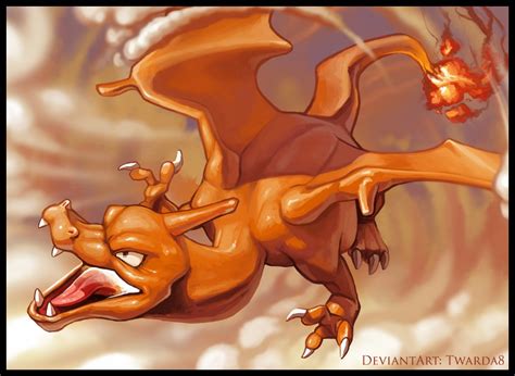 This pokémon rarely appears before people. Single Horn Charizard (Beta) by Twarda8 on DeviantArt