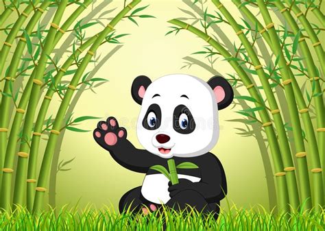 Two Cute Panda In A Bamboo Forest Stock Vector Illustration Of Panda