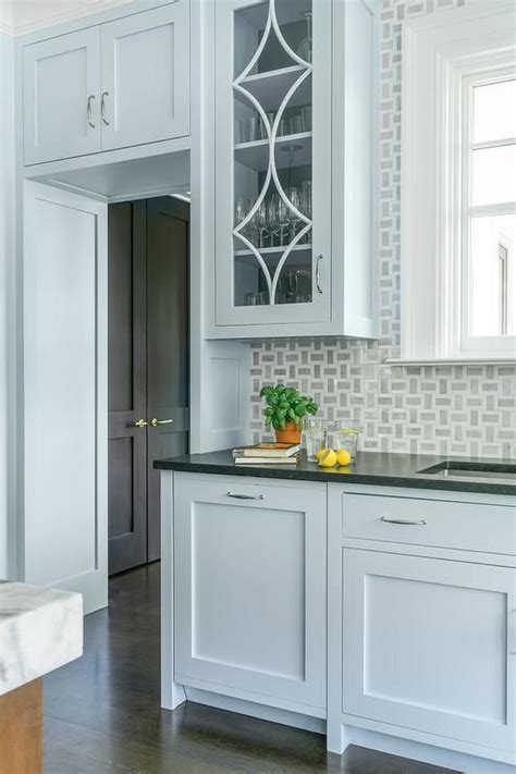 Jan 29, 2021 · the light blue kitchen cabinet serves a playful, calm, and chic vibe for the kitchen. What I Love Wednesday: Allison Parker | Blue gray kitchen ...