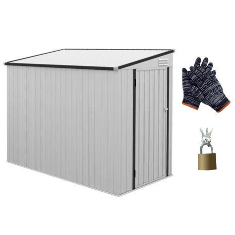 Outsunny Steel Garden Storage Shed Metal Tool House With Lock And Keys