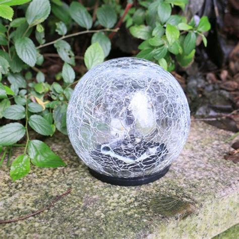 Solar Lights Outdoor Cracked Glass Ball Led Garden Light For Path Patio