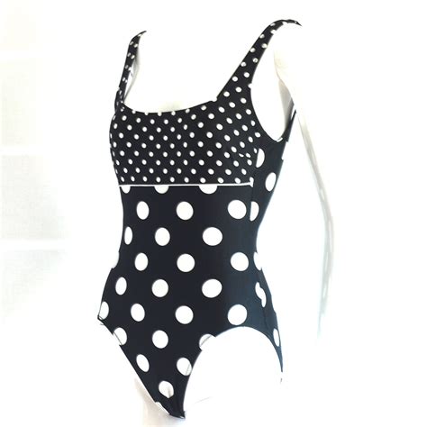 Gottex Classic Black And White Polka Dot One Piece Swimsuit Israel