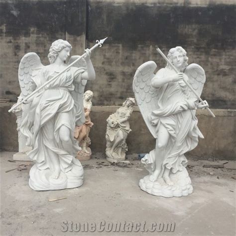 Life Size White Marble Angel Garden Statues From China