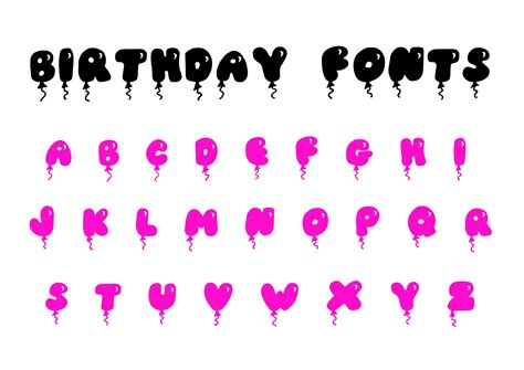 Birthday Fonts Svg Happy Font Svg Birthday Alphabet Svg Etsy
