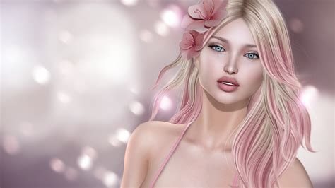 Pictures Blonde Girl Female 3d Graphics Glance 1920x1080