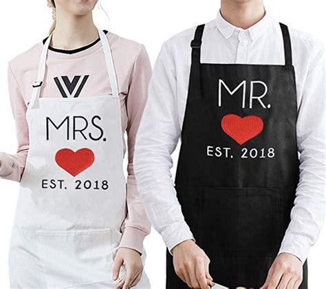 Couple Aprons Mr And Mrs Apron Custom Aprons For Couple Aprons For