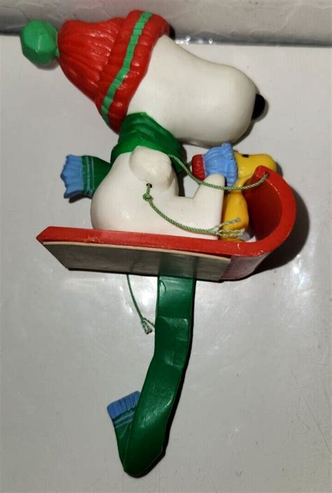 Vintage Hallmark Peanuts Snoopy Woodstock Sled Christmas Stocking