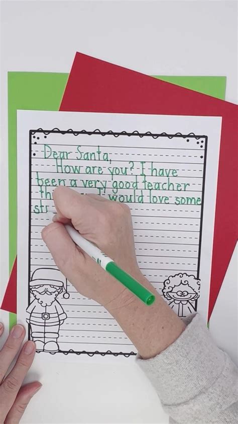 Free Christmas Writing Paper With 20 Ideas For Kindergarten And First