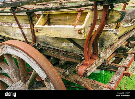 Old Farm Machinery сarts And Harvesters In Australia Sa Stock Photo
