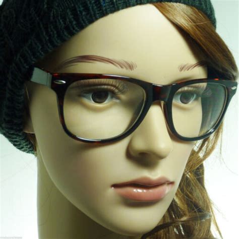 Retro Unisex Men Women Nerd Geek Oversized Large Frame Clear Lens Eye Glasses Ebay