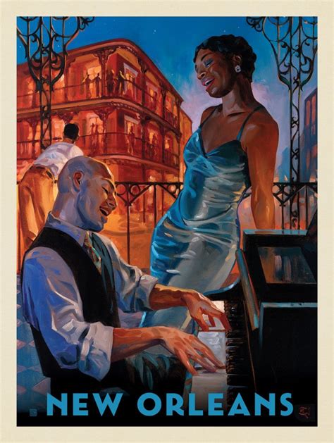 New Orleans Vintage Travel Poster Jazz Lovers Retro Art Etsy