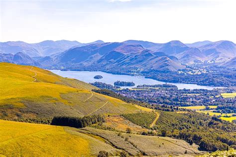 Aerial View Of Hills Around Keswick In Lake District A Region And