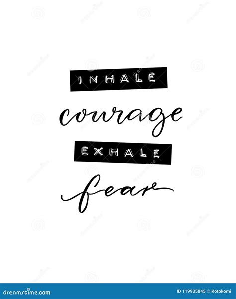 Inhale Courage Exhale Fear Vector Scandinavian Minimalist Art Design