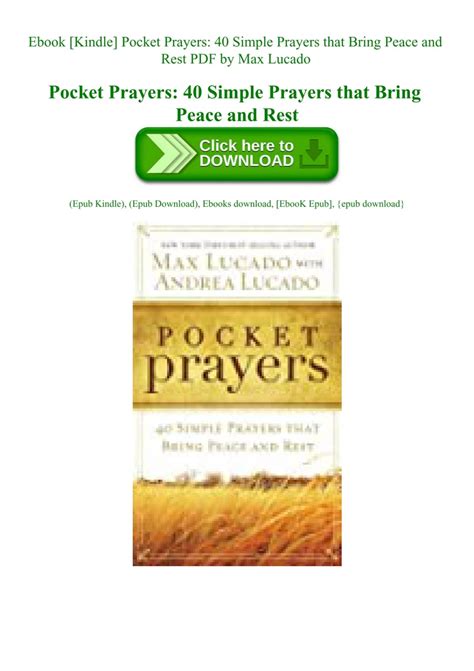 Ebook [Kindle] Pocket Prayers 40 Simple Prayers that Bring Peace and