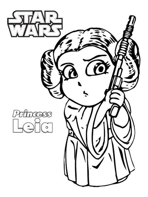 Princess Leia Coloring Page Free Printable