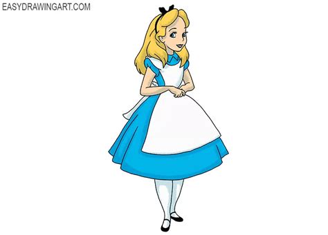 How To Draw Alice In Wonderland Easy Drawing Art