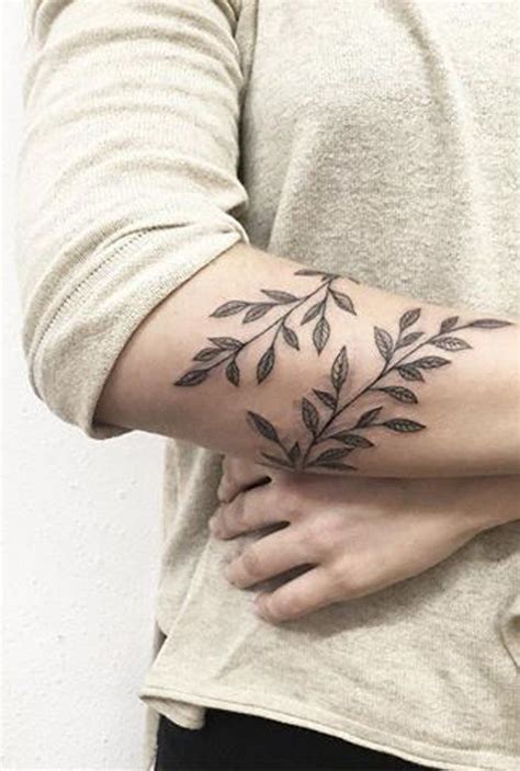 Delicate Leaf Vine Arm Tattoo Ideas For Women Vine