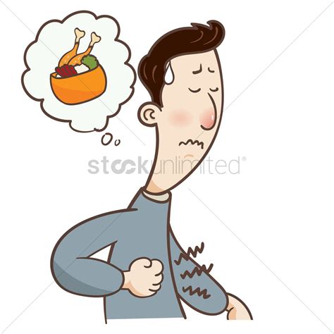 Cartoon Guy Is Hungry Vector Image 1958663 Stockunlimited