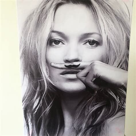 Kate Moss Moustache Life Is A Joke Canvas Poster Print Six Things
