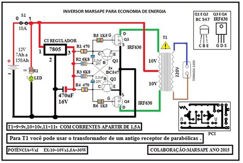 Eletrônica Paulino Circuito Esquema Inversor Com Mosfet Irf630