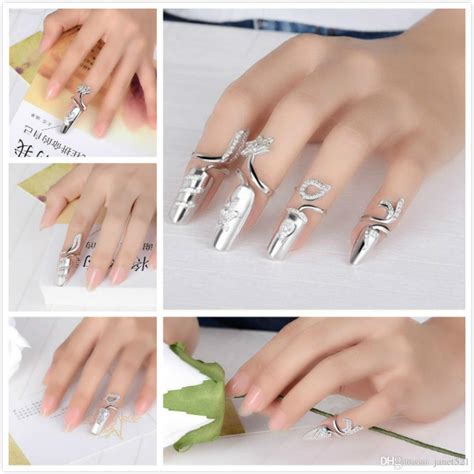 Nail Cover Rings Fingernails Ring Sterling Silver Nail Art Charms