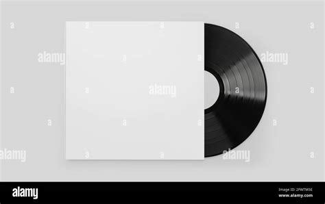 White Vinyl Record Mockup Blank Record Album With Disk 3d Rendering