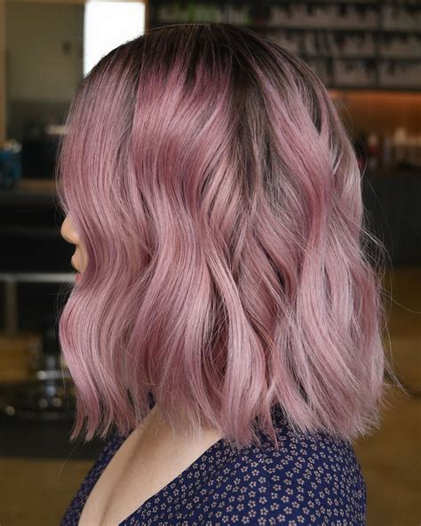 G E N T L E B L U S H Theres Something About This Ash Brown Root And Blush Pink Mix Its Just