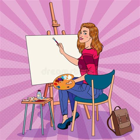 Female Artist Painter Stock Illustrations 3010 Female Artist Painter
