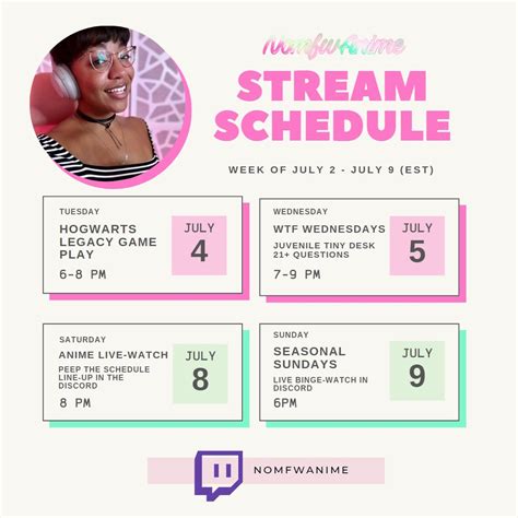none of my friends watch anime on twitter here — i made a schedule for the week 😭😁 excited