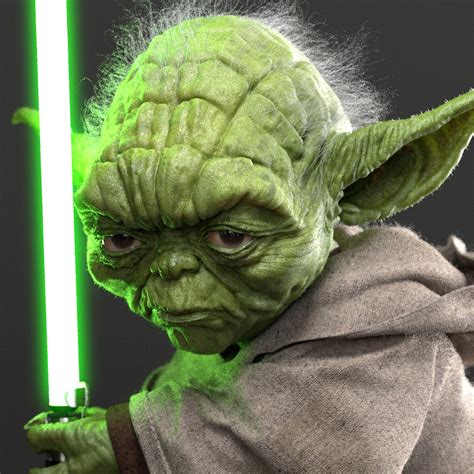 Yoda Holding Lightsaber