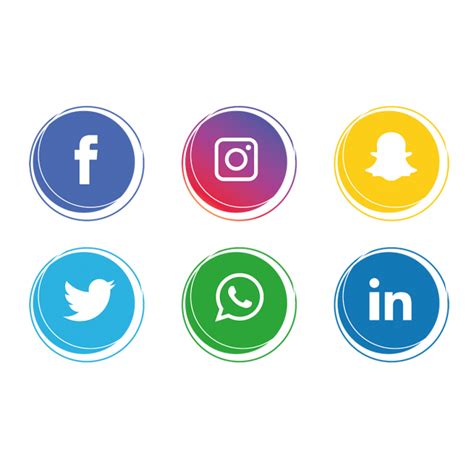 Social Media Icons Collection, Social Icons, Media Icons, Collection Icons PNG and Vector with ...