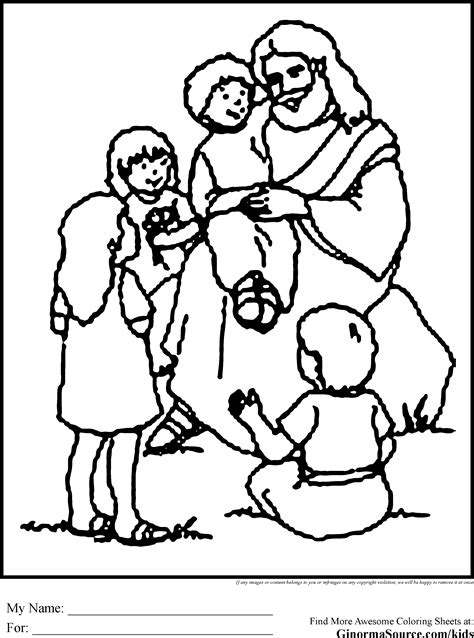 Jesus Coloring Page Free Jesus And Kids Coloring Page Free