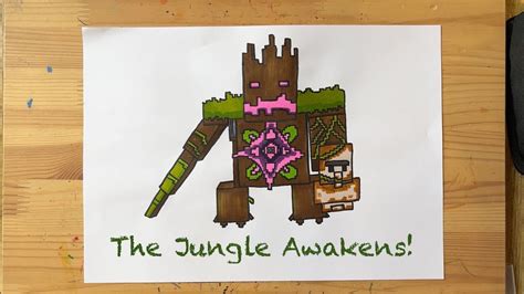 Drawing With Juni 180 How To Draw The Jungle Abomination Minecraft