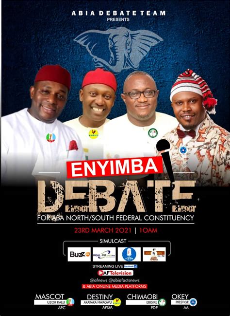 Enyimba Debate Details Of The Forthcoming Debate For Aba Northsouth Bye Election