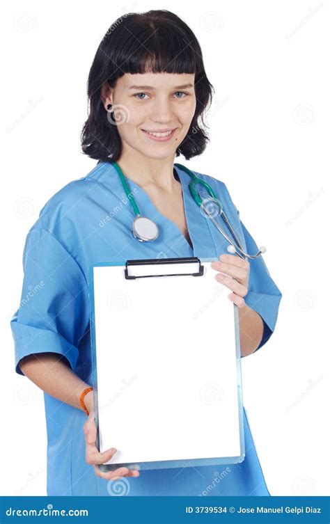 Nurse Holding Clipboard Stock Photo Image Of Medic Caucasian 3739534