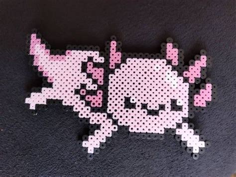 Cute Kawaii Pink Axolotl Pixel Art Perler Bead Craft Sprite Etsy In