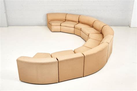 9 Piece Modular Half Circle Sofa 1970