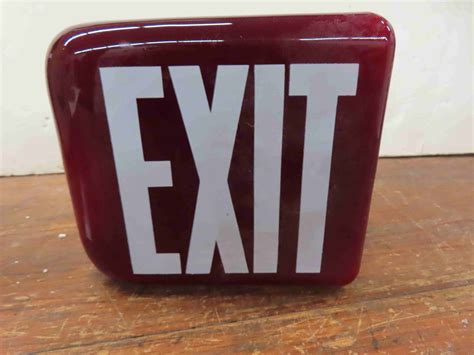 Vintage Glass Exit Sign Mcsherry Auction Service Ltd