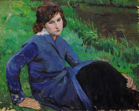 Young Woman By A River Lothar Von Seebach Artwork On Useum