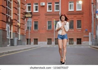 Hot Sexy Redhair Woman City Half Stock Photo Edit Now 1156070146