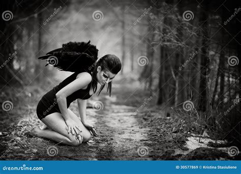 Fallen Angel Stock Image Image Of Black Beautiful Dirt 30577869